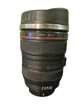 Camera Lens Coffee Mug Cup 24-105 Travel Stainless Steel Leakproof Lid Insulated